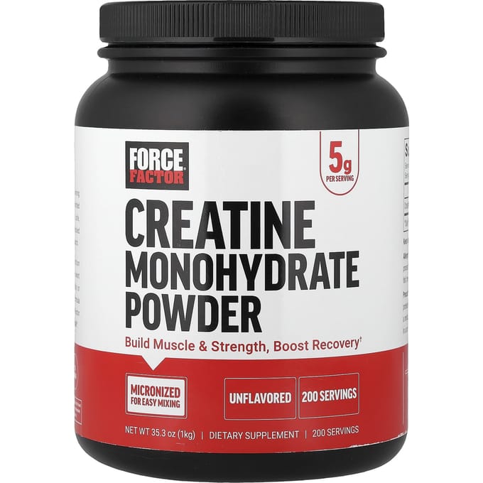 Force Factor, Creatine Monohydraat Poeder, Ongezoet, 1 kg (35,3 oz)