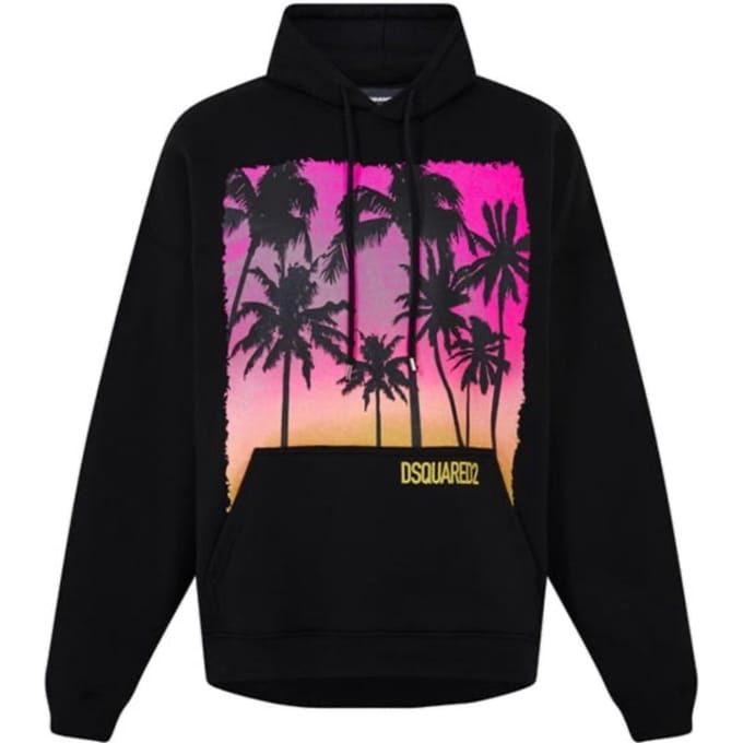 Dsquared2 Sunrise Design Herca Fit Black Hoodie