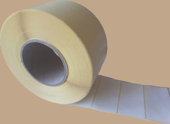Blanco etiketten op rol - 80 x 40 mm rechthoek - mat wit papier