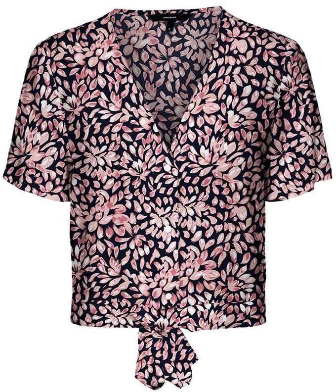 Vero Moda Easy Tie Blouse Met Korte Mouwen Veelkleurig S Vrouw