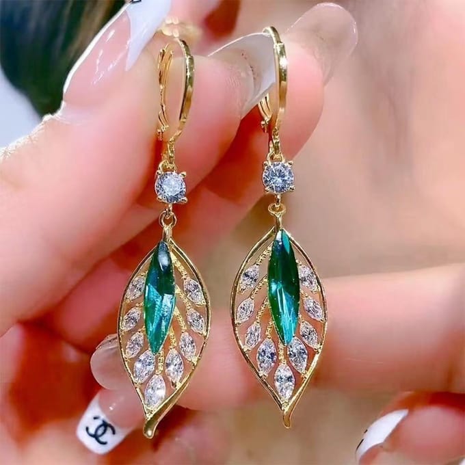 Boucles d'oreilles vertes avec mode et tempérament, bijoux de fiançailles et de mariage pour femmes, cadeaux vert