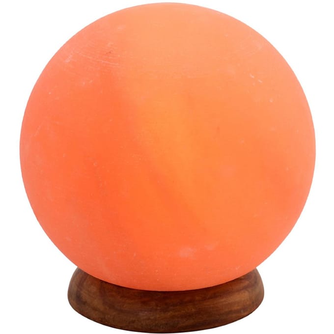 Wagner Life Zoutlamp Planet, 2 kg, houten voet, barnsteen