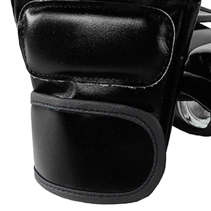 1 paire de gants de boxe absorbant les chocs, demi-doigts, pour entraînement Sanda, Muay Thai, MMA black