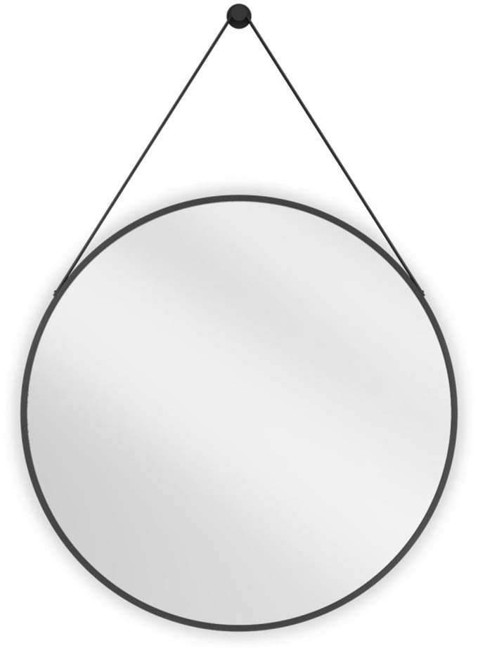 Mexen String ronde badkamer spiegel 70 , zwarte lijst - 9854-070-070-000-70