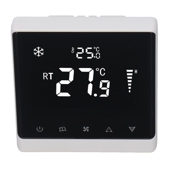 Airconditioning Ventilator Thermostaat Huis Touchscreen Thermostaat Paneel Temperatuurregelaar DC white