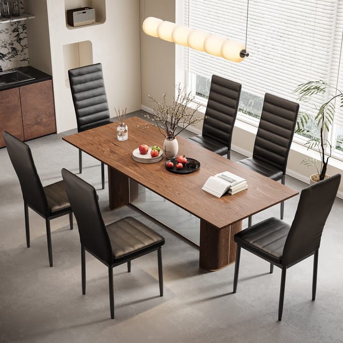 Bealife TB41C Eetkamerstoelen - 6 stoelen - PU Leer bekleed - Zwart