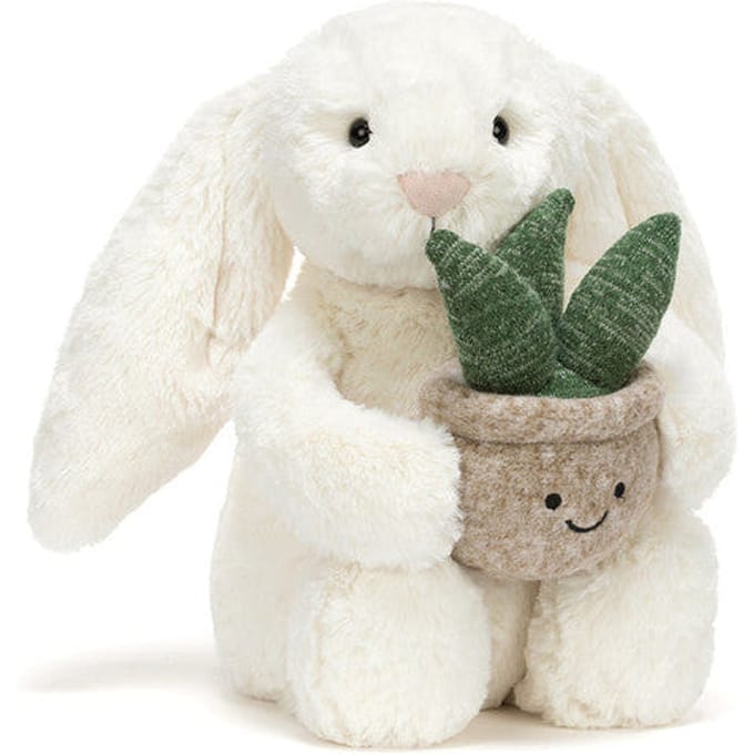 Jellycat knuffel bunny cream with Plant