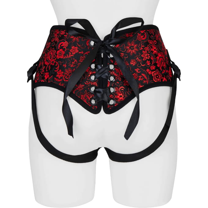 Rimba - Zeer Luxe Strap-on Harnas - Zwart/Rood