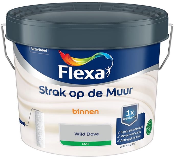 Flexa - Strak Op De Muur Binnen Mat - Wild Dove - Mengverf - 2,5 L