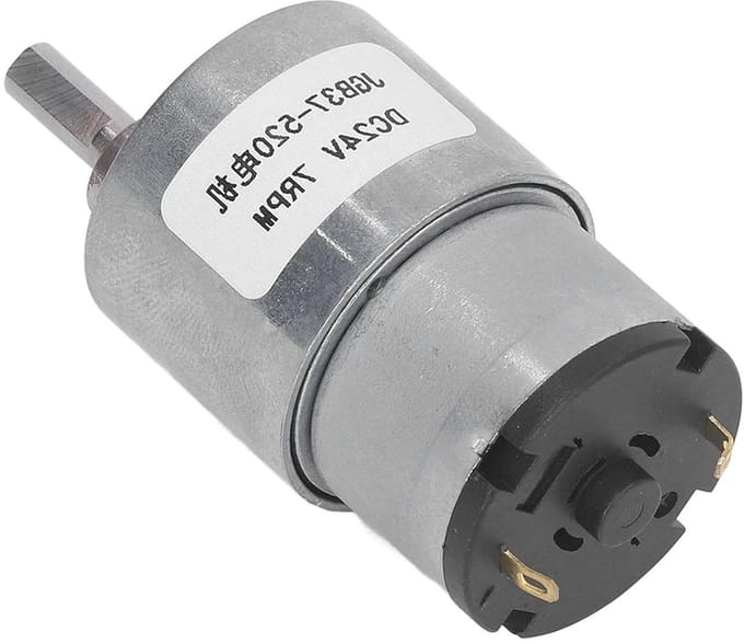 DC Motorreductor - Kleine Motor - Robotica Automatisering - Hall Encoder - 24V 7 RPM - Messing Aluminium