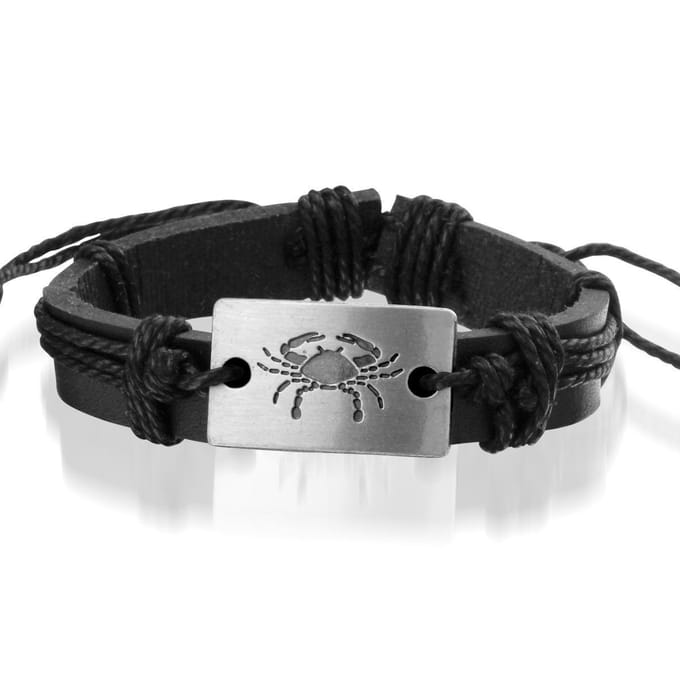 Montebello Armband Kreeft - PU Leer - Metaal - Horoscoop - Verstelbaar