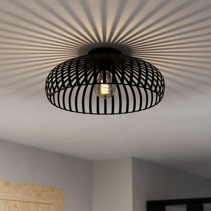 EGLO Mogano 3 Plafondlamp - E27 - Ø 43 cm - Zwart - Staal