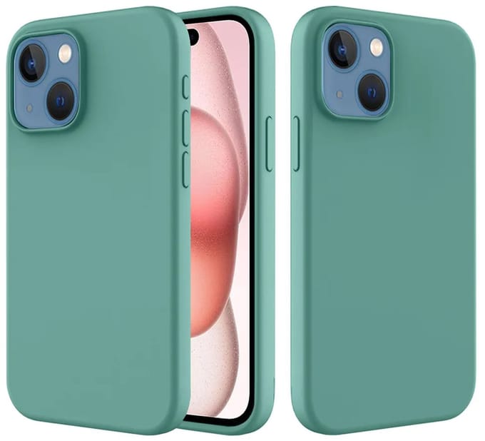 MobyDefend Hoesje - Geschikt voor iPhone 15 - Matte Siliconen Backcover - Groen