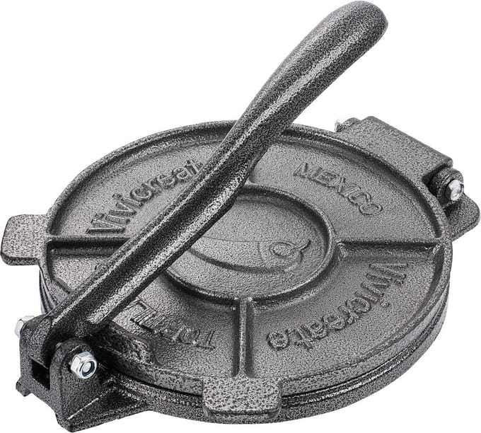 Robuuste Gietijzeren Tortillapers 19 cm voor Perfecte Wraps en Rotis