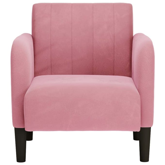 vidaXL - Fauteuil - met - armleuningen - 54 - cm - fluweel - roze