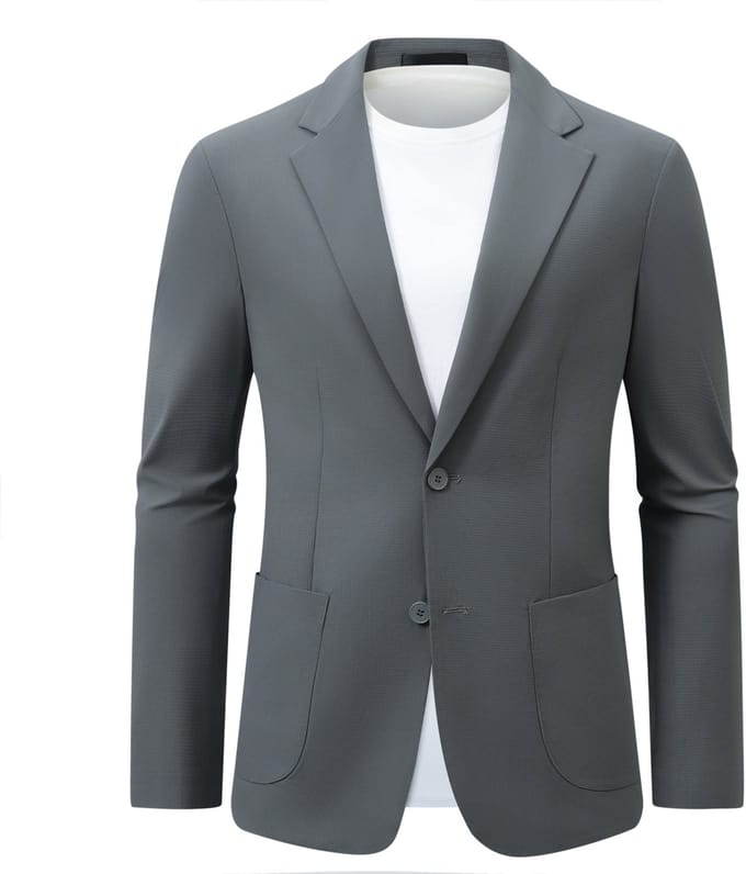 ALLTHEMEN Heren 2-Knoops Colbert - Kreukarm - M