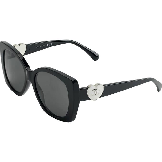 Lunettes de soleil Papillon Logo Chanel Lunettes de soleil Femme Noir 0CH5519 Basic Packaging-Eyeglass Case+Box,55,Black