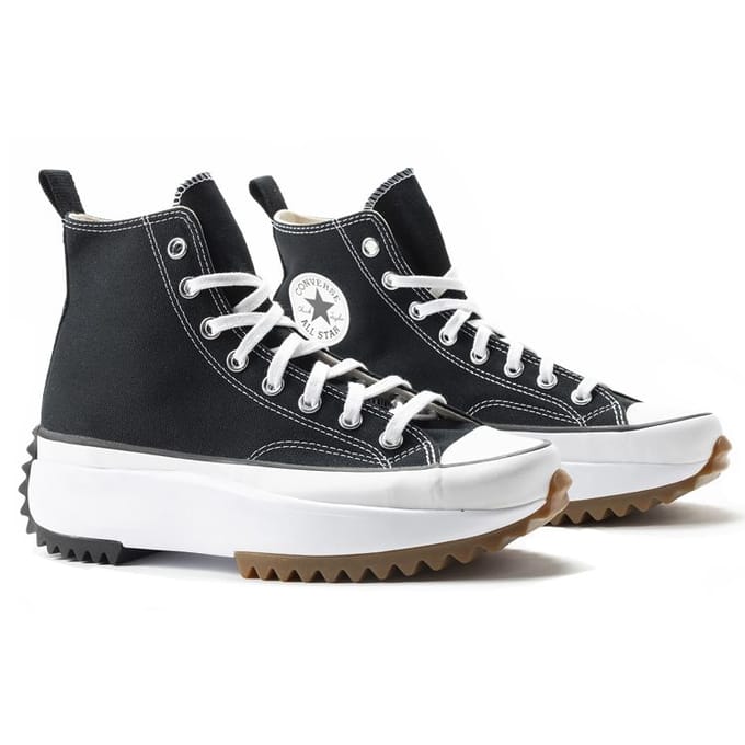 Baskets Converse Run Star Hi Noires Unisexe Blanc Gomme 166800C 37.5