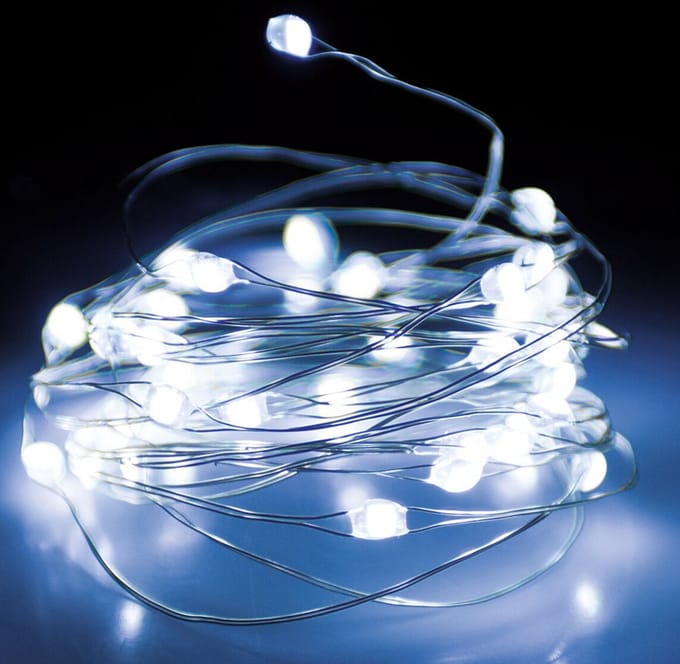 2x christmas decoration draadverlichting zilver- 132 leds wit -batterij-2m