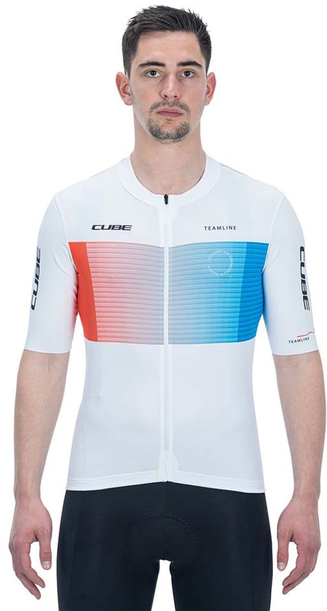 Cube Teamline Korte Mouw Wielertrui Wit XS Man