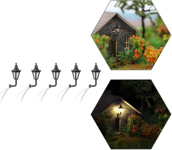 Modelspoor Verlichting Wandlampen Z Schaal 1:200-1:220 - Set van 5