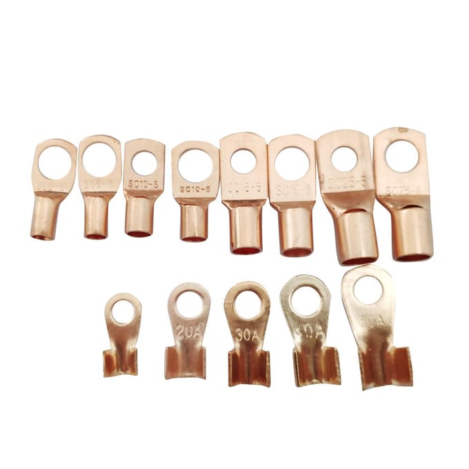 130 stks/doos Koperen Kabelschoenen Zware Draadschoenen Terminal Connectors 130pcs