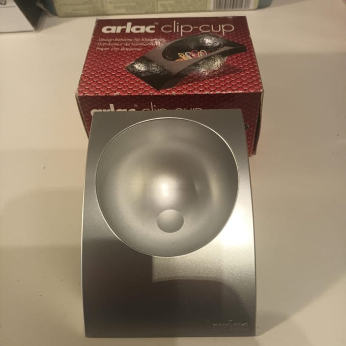 PAPERCLIP CUP BAKJE BAK HOUDER ARLAC NIET MAGNETISCH ZILVER