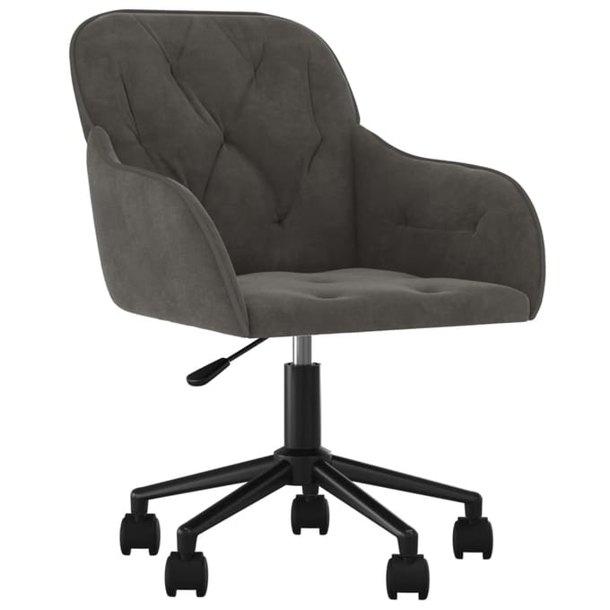 vidaXL - Eetkamerstoelen - draaibaar - 2 - st - fluweel - donkergrijs
