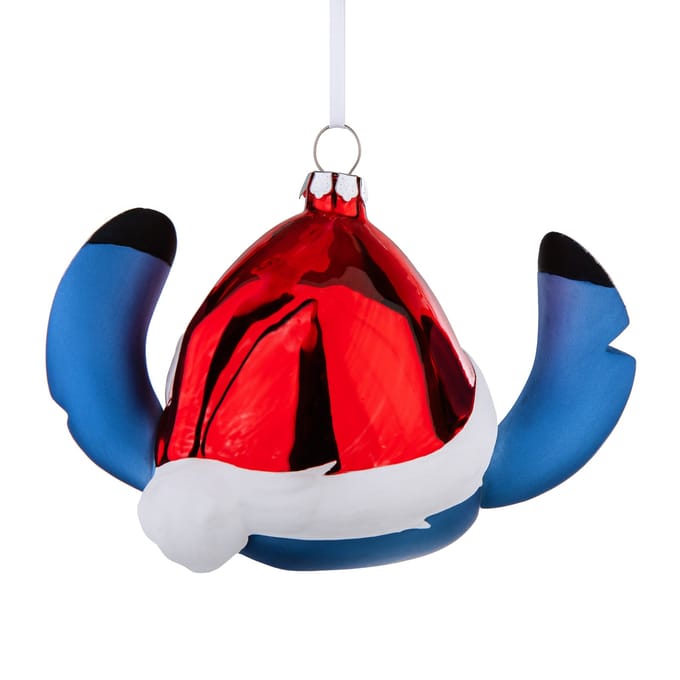 Hallmark Disney Lilo & Stitch Glass Christmas Ornament - Festive Stitch