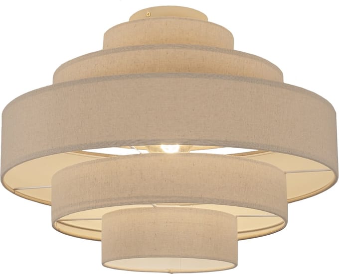 Lumidora Plafondlamp 75084 - Plafonniere - POLIGNANO - E27 - Beige - Creme - Textiel - ⌀ 52 cm