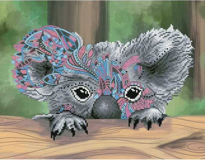 DIAMOND DOTZ Hide n Seek Koala - Diamond painting - 7.937 Dotz - 46x36 cm