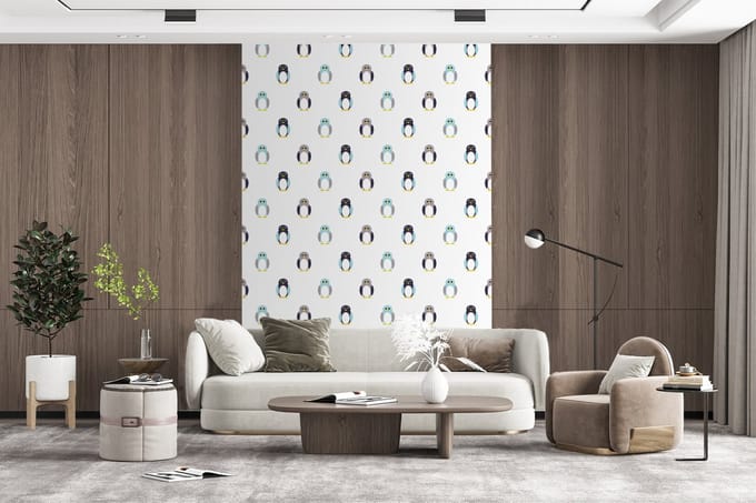 Behang - Fotobehang Design - Dieren - Pinguïn - Breedte 145 cm x hoogte 220 cm