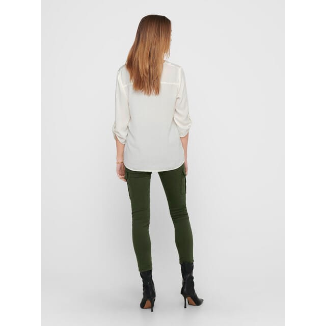 Jacqueline de Yong witte dames t-shirt   V-hals   Regular fit   3/4 mouw Wit 40