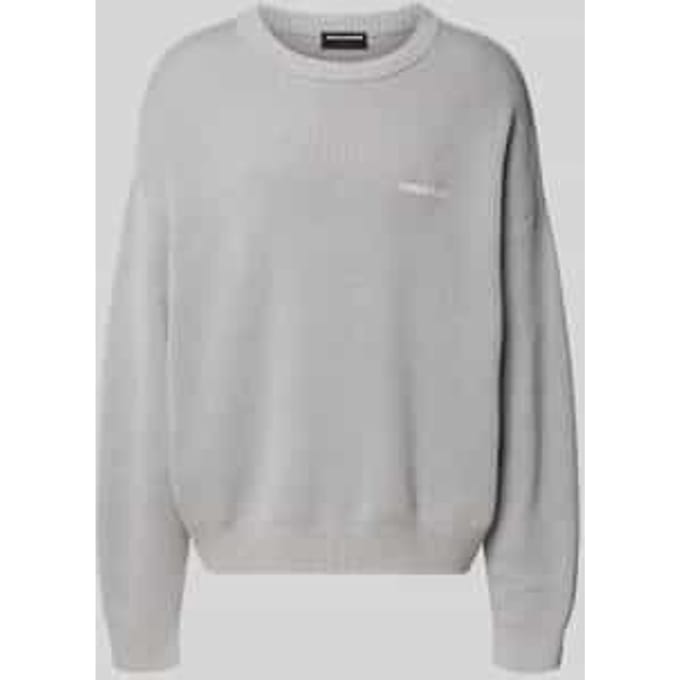 Oversized gebreide pullover met labelstitching