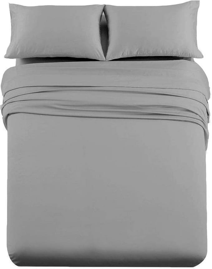 Camper Lakens Set - Rv King - Comfortabel Slapen - Zachte Microvezel - 4-Delig - Lichtgrijs