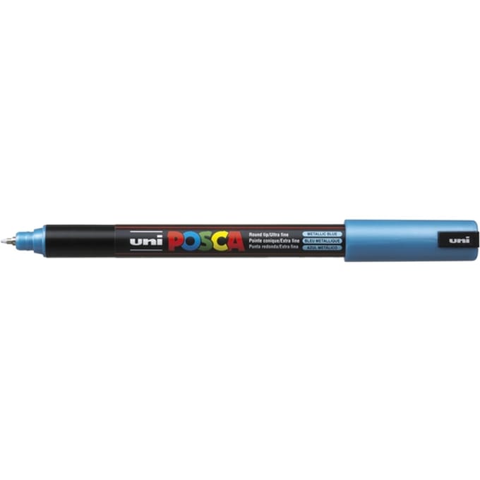 Paintmarker Uni POSCA PC1MR extra fijn metallic blauw