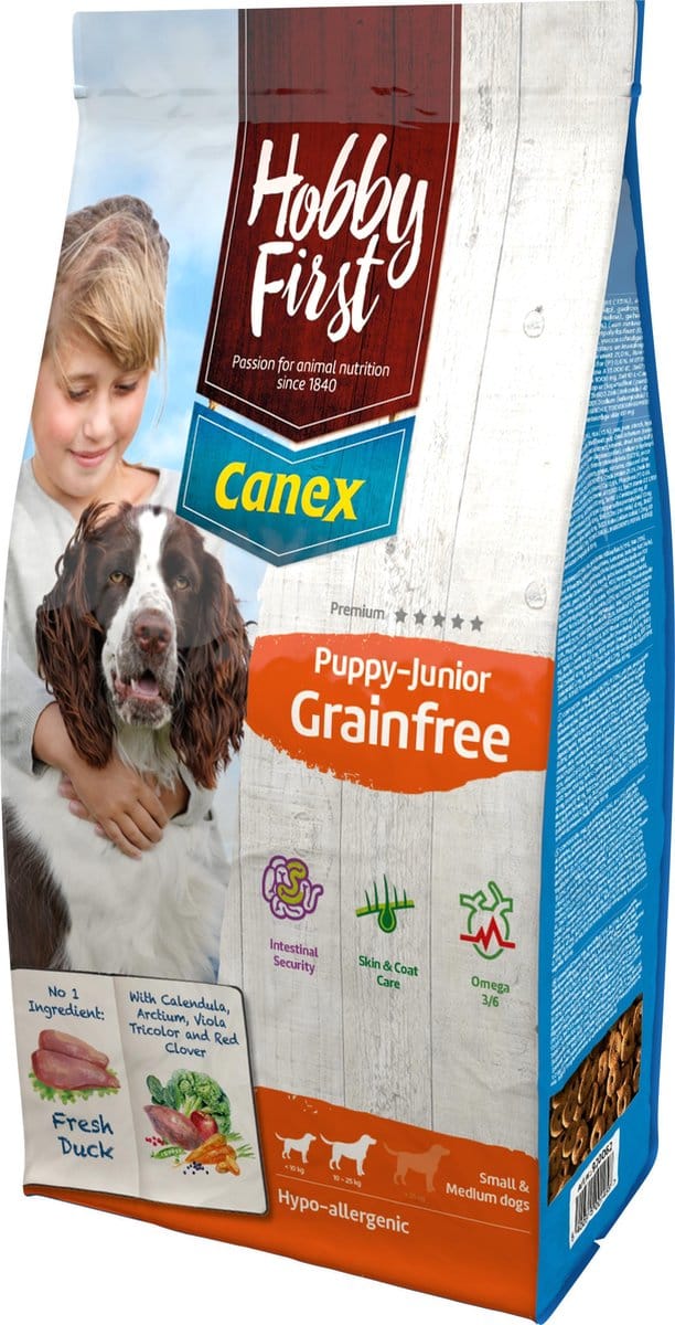 Hobbyfirst Canex Puppy-Junior Grainfree Eend - Hondenvoer - 12 kg