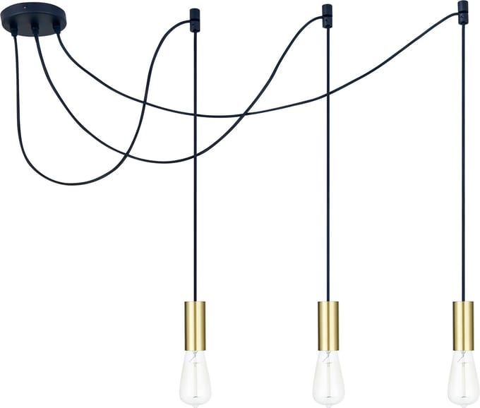 LETT® Cera 3 Hanglamp Eettafel - Ø 4 cm - 3xE27 - Goud Messing