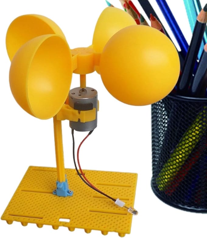 Windturbine Educatief - Molen Generator - STEM Experiment - Zelfbouw Kit - 15 x 15 x 18 cm - Wit