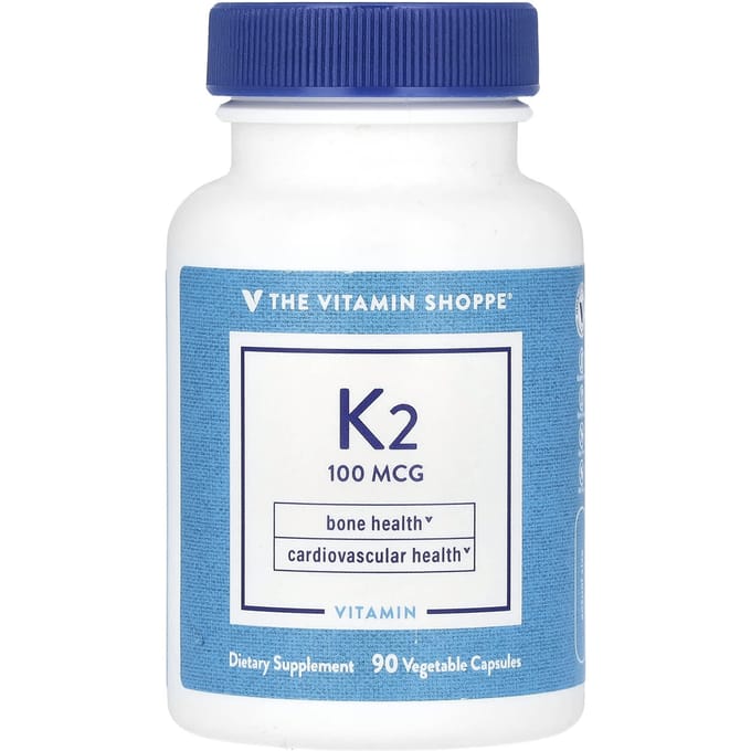 The Vitamin Shoppe, Vitamine K2, 100mcg, 90 plantaardige capsules