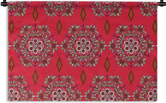 Wandkleed - Wanddoek - Mandala - Design - Bloem - 90x60 cm - Wandtapijt