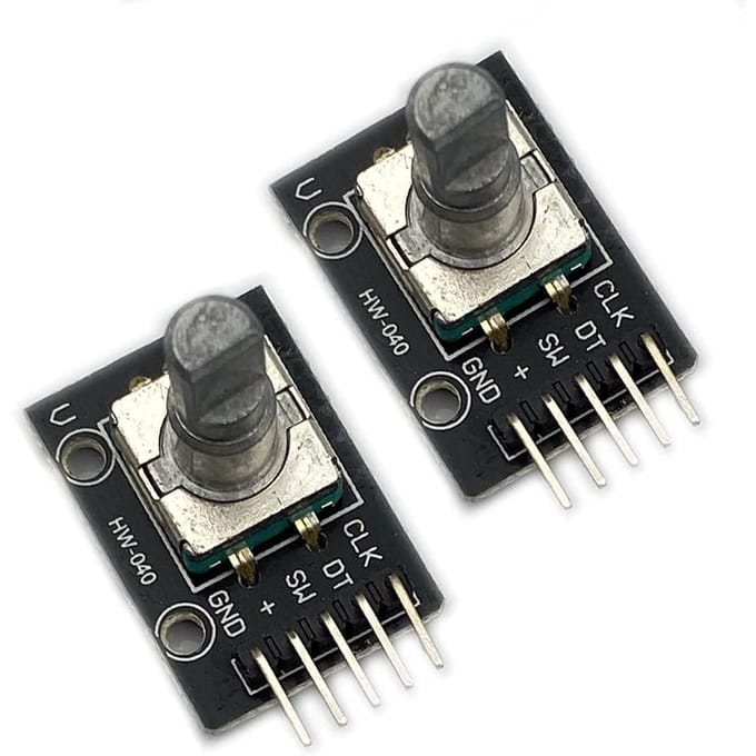 KY-040 Draaiknopmodule – 2 Stuks | Compatibel met Raspberry Pi & Arduino | Draaiknop + Drukknopfunctie