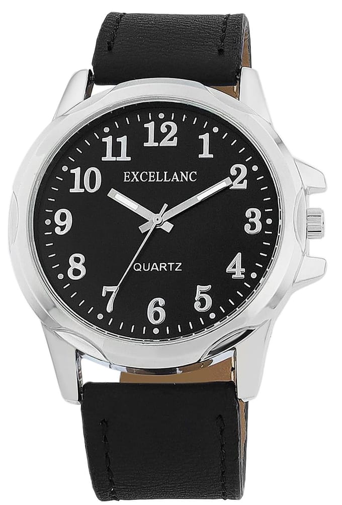EXCELLANC Herenhorloge lederimitatie Mineralglas