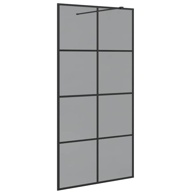 vidaXL - Inloopdouchewand - Zwart - 100 - x - 195 - cm - gehard - glas