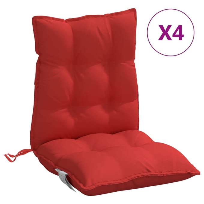 vidaXL - Buitenkussen - 4 - st - Rood - 100 - x - 50 - x - 7 - cm