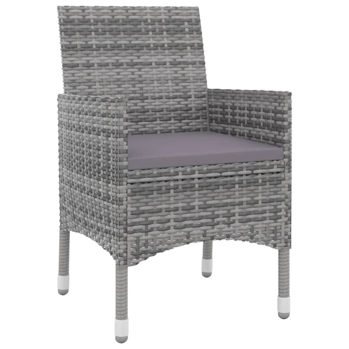 vidaXL - 5-delige - Tuinset - met - kussens - poly - rattan - en - glas