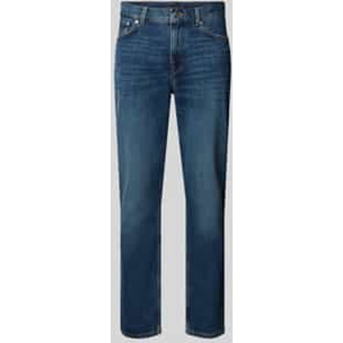 Straight fit jeans van katoenmix, model 'DENTON'