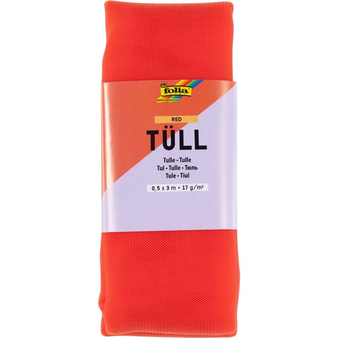 Tule stof, 3 m - Rood