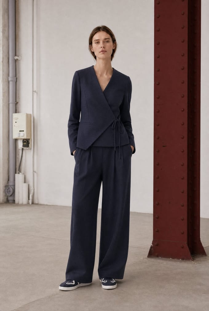 Lean wide-leg pants | Dark Blue - Dark Blue / S