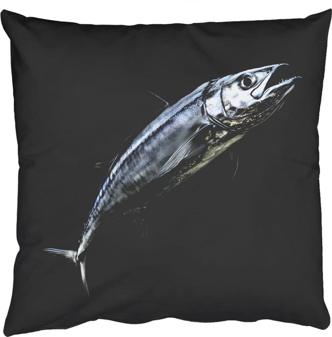 Sierkussens - Kussentjes Woonkamer - 60x60 cm - Makreel - Vis - Zwart